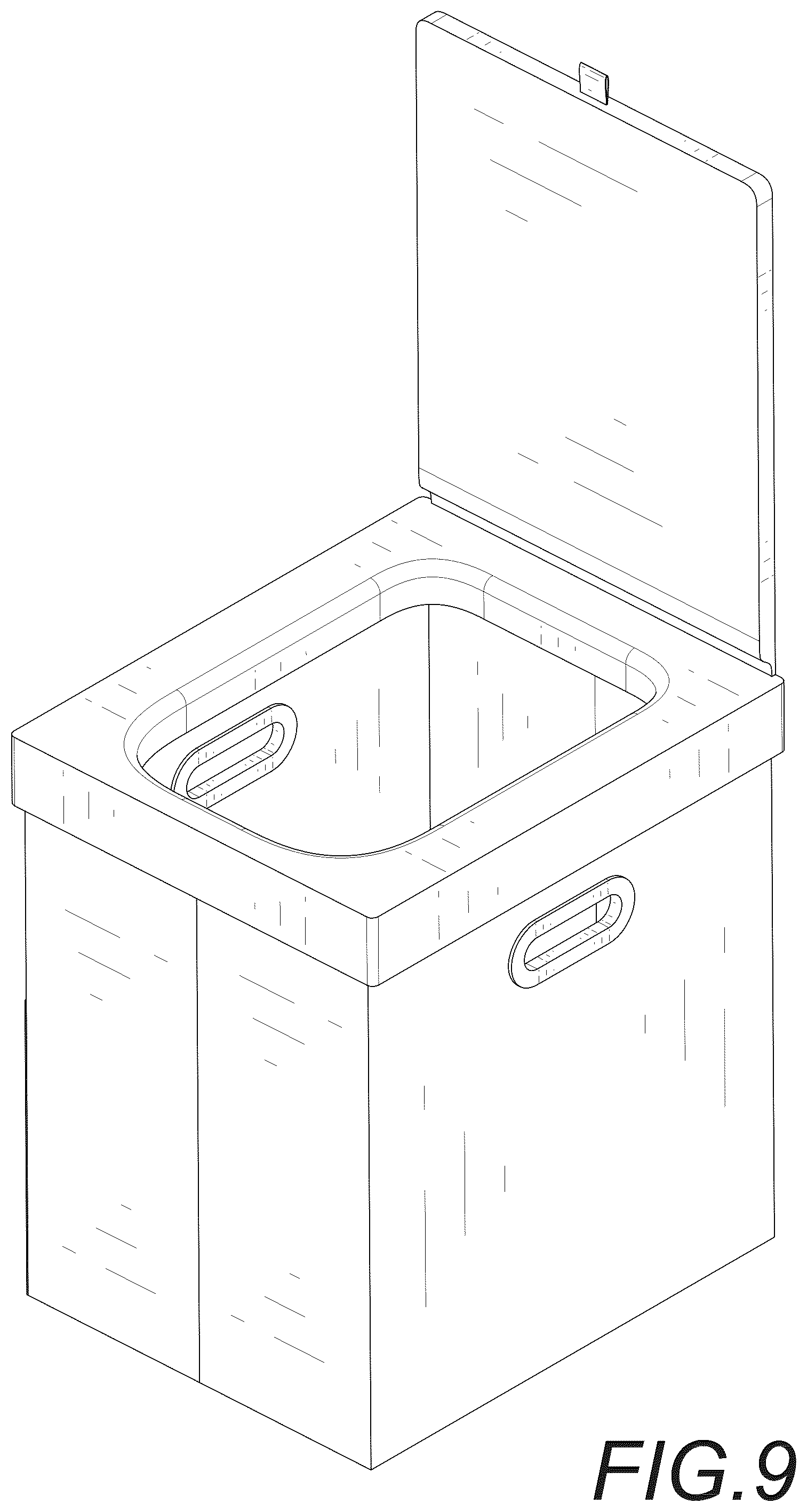 Patent USD1077154 Figure 9 – Portable toilet