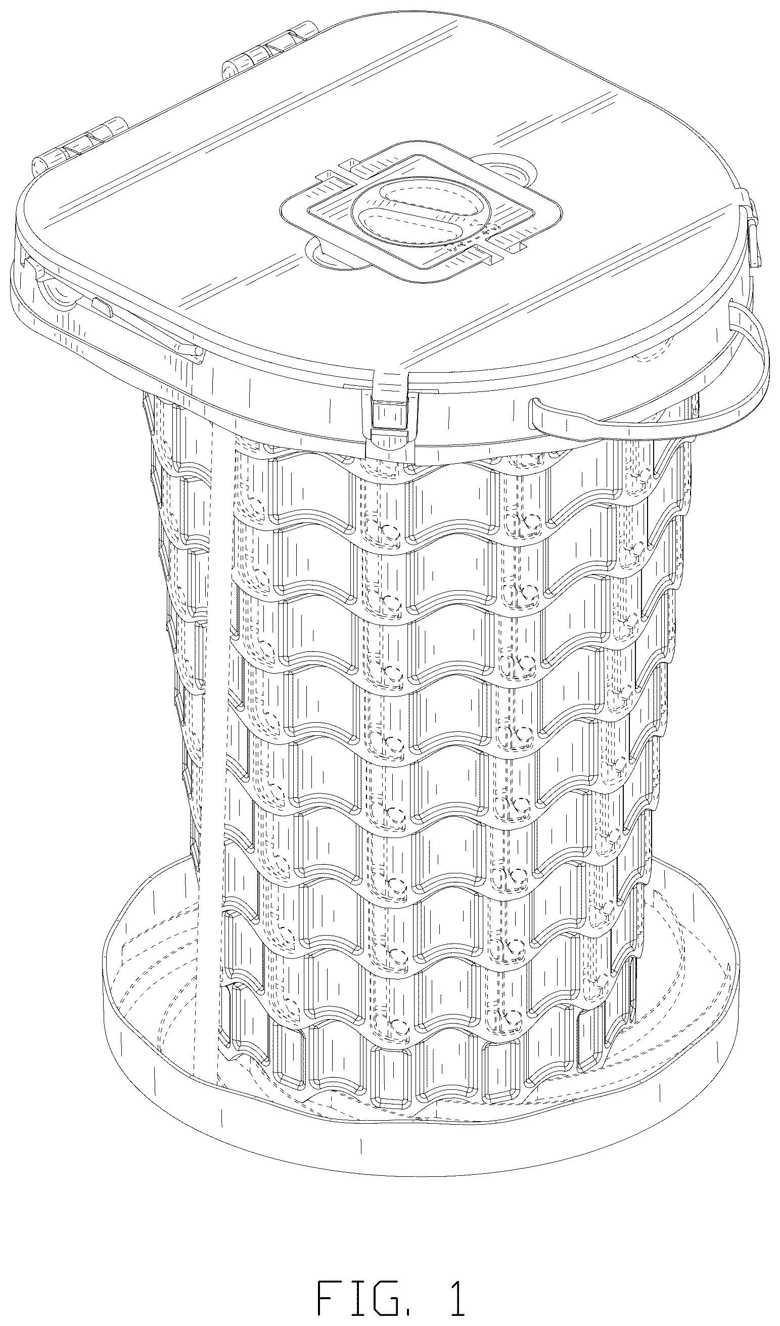 Patent USD1077155 Figure 1 – Folding toilet