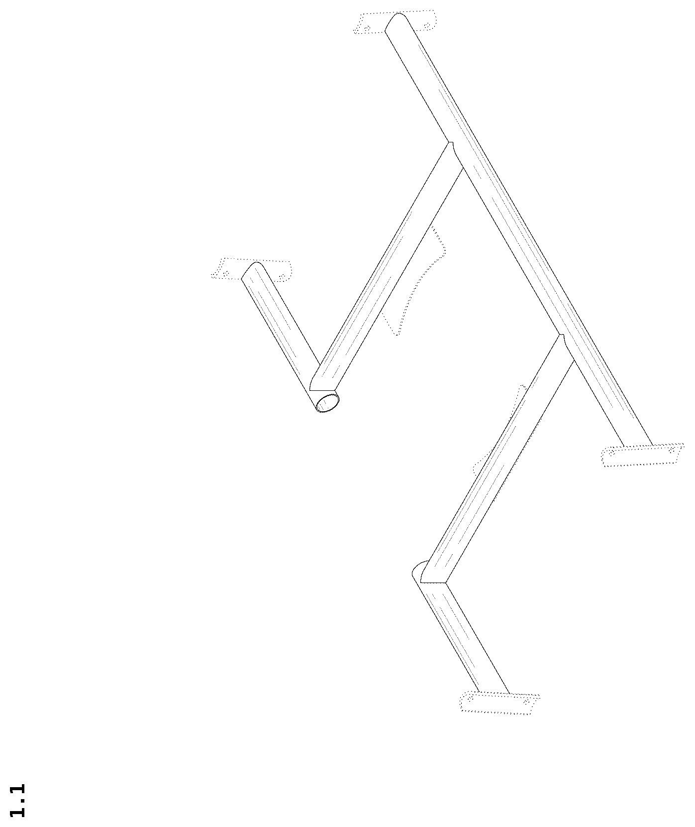 Patent USD1077156 Figure 1 – Frame for commode chair