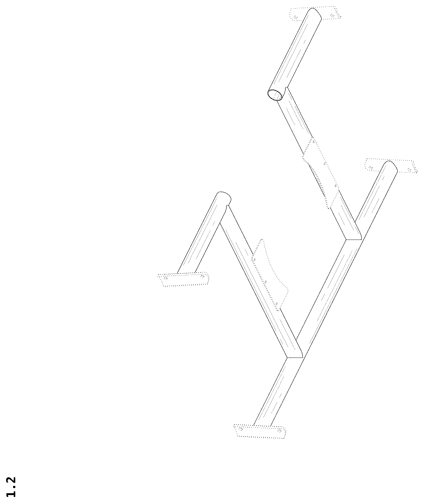 Patent USD1077156 Figure 2 – Frame for commode chair