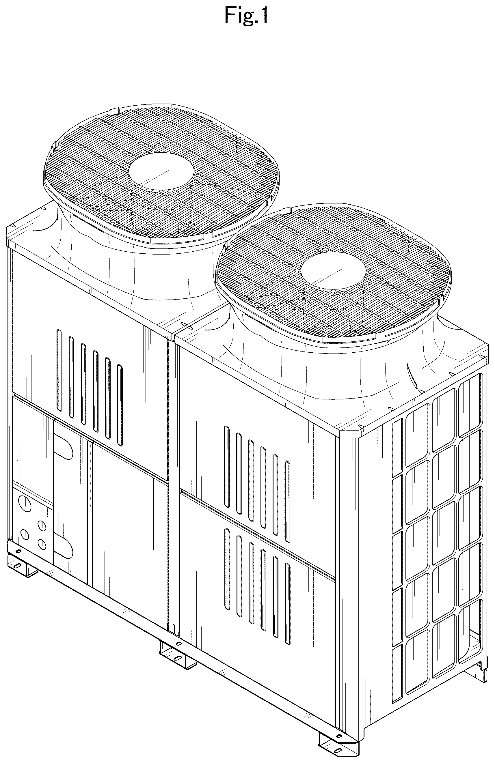 Patent USD1077160 Figure 1 – Outdoor unit for water heater