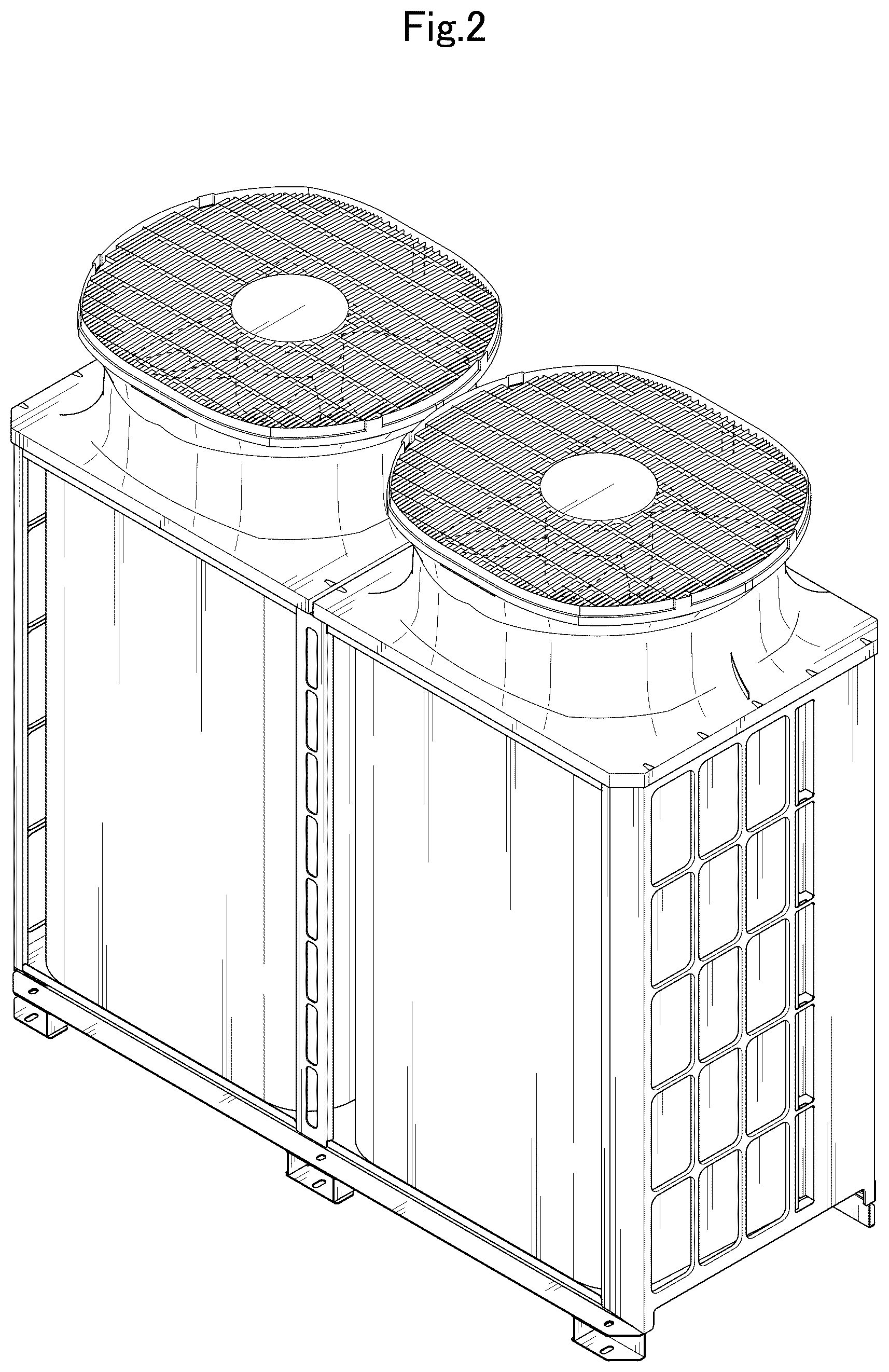 Patent USD1077160 Figure 2 – Outdoor unit for water heater