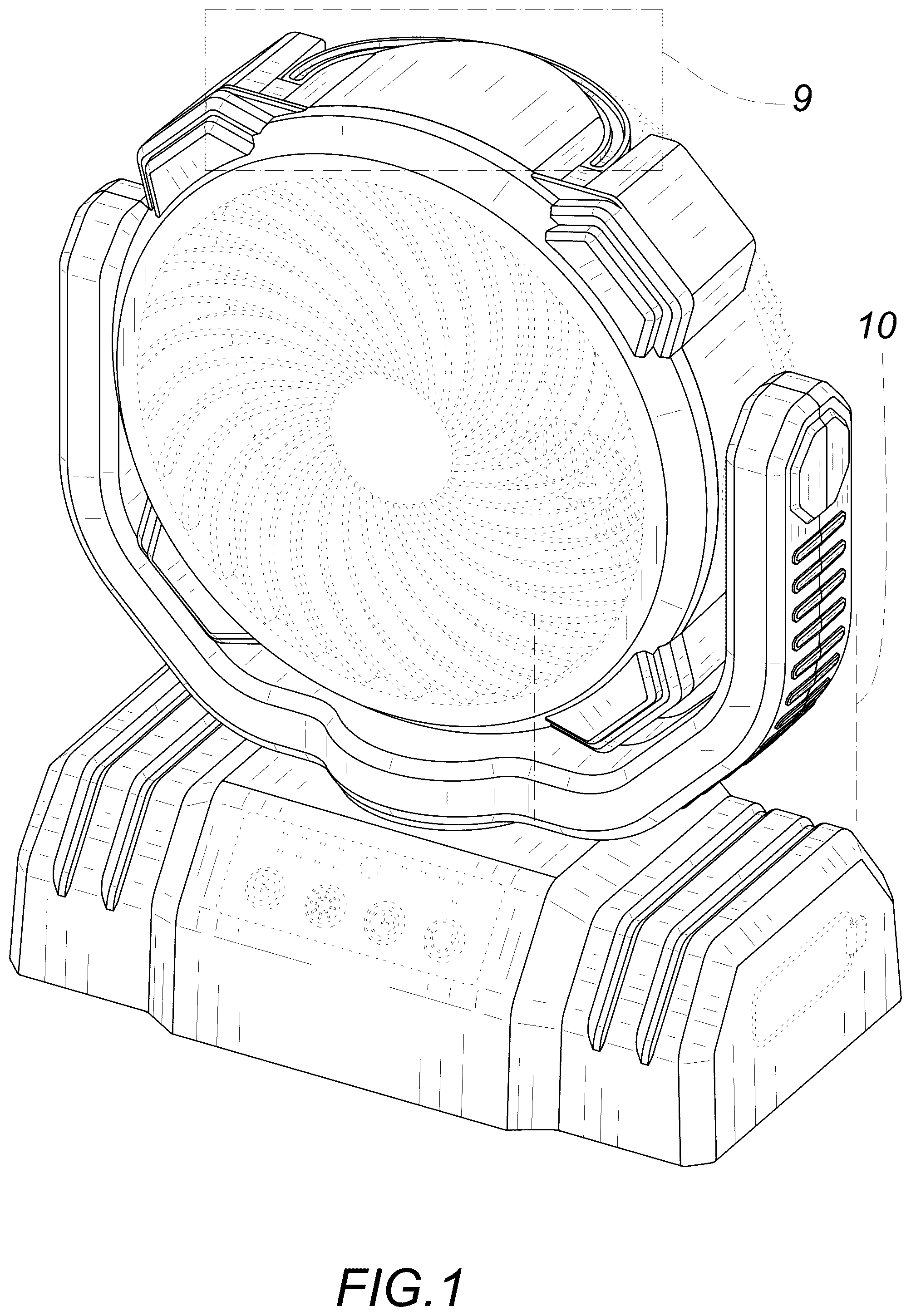 Patent USD1077179 Figure 1 – Fan