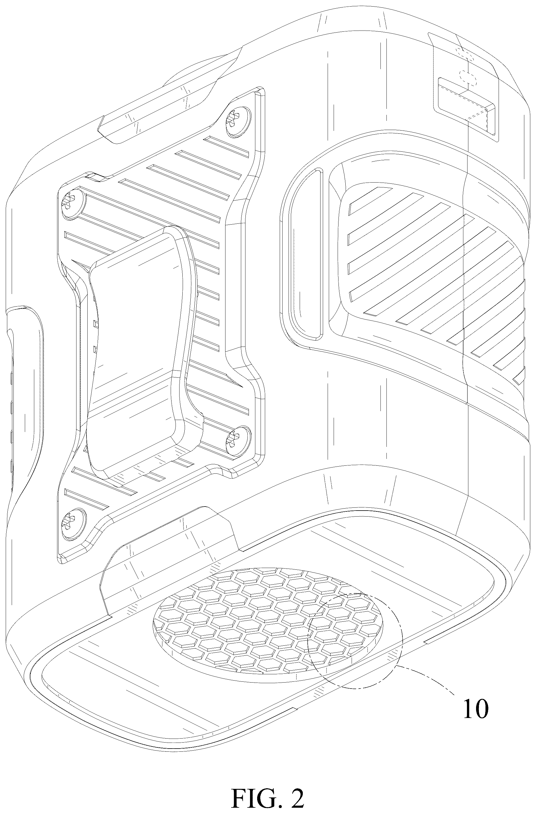 Patent USD1077180 Figure 2 – Waist clip fan