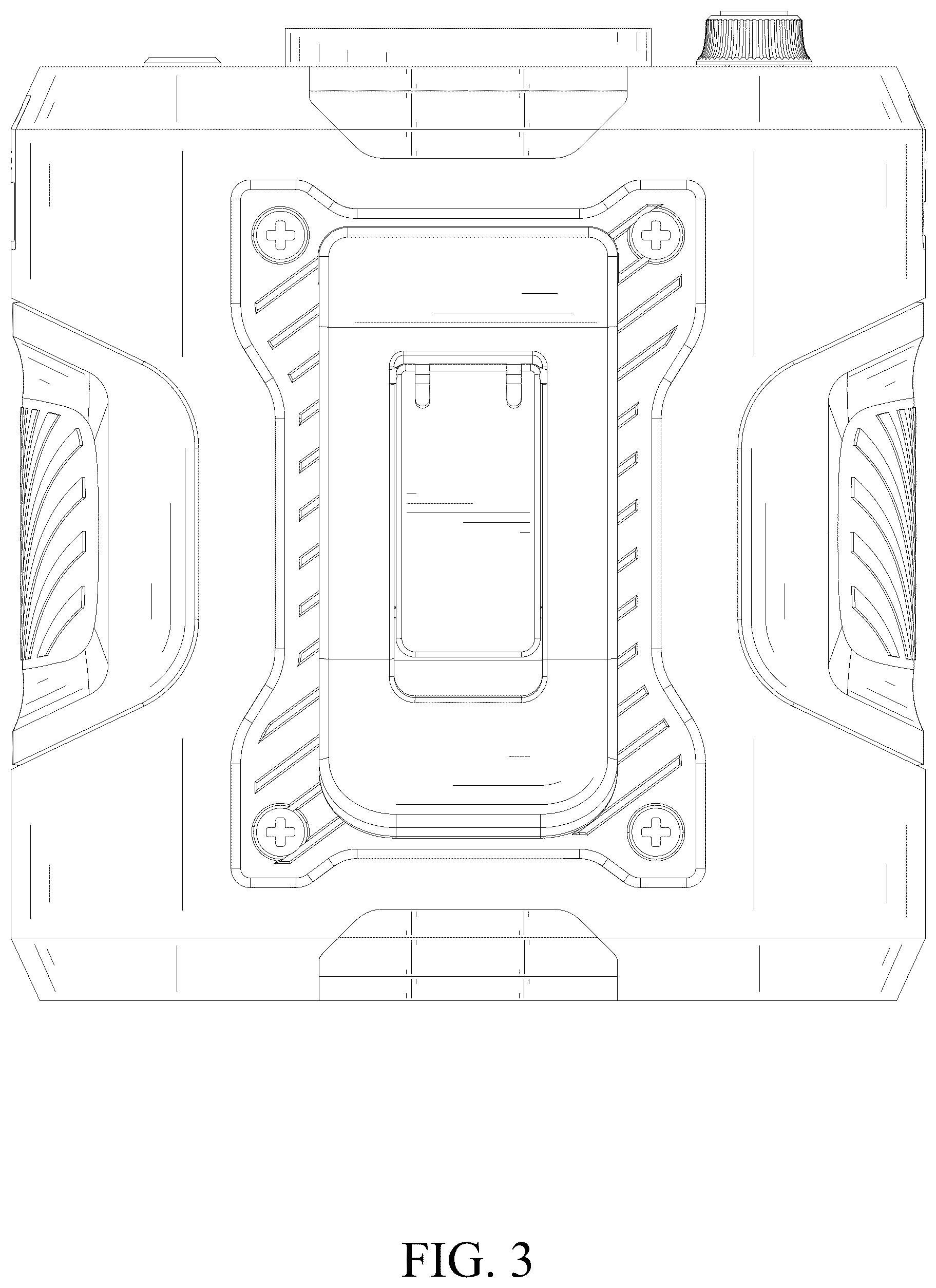 Patent USD1077180 Figure 3 – Waist clip fan