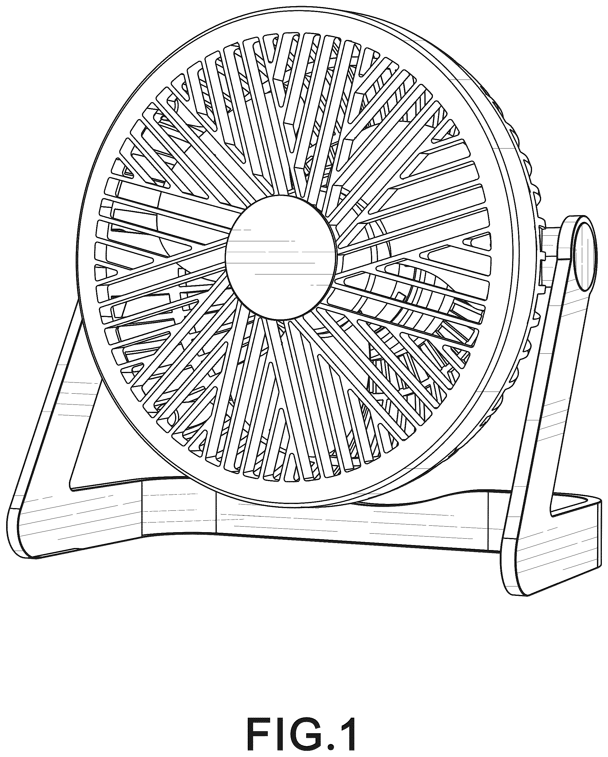 Patent USD1077188 Figure 1 – Desk fan