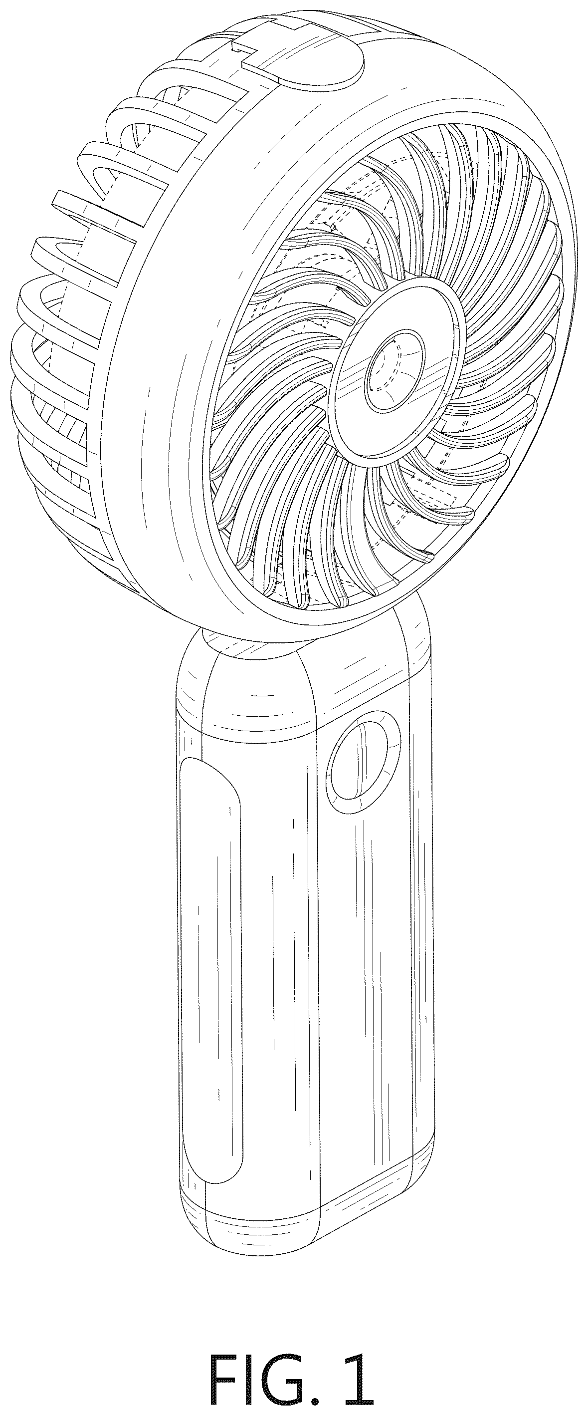 Patent USD1077189 — Handheld fan — Figure 1