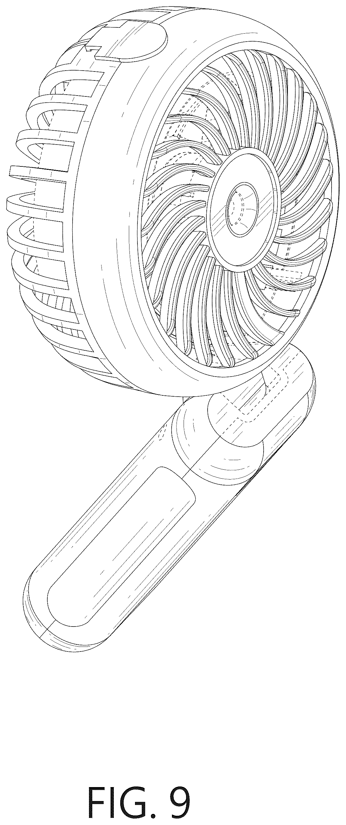 Patent USD1077189 Figure 9 – Handheld fan