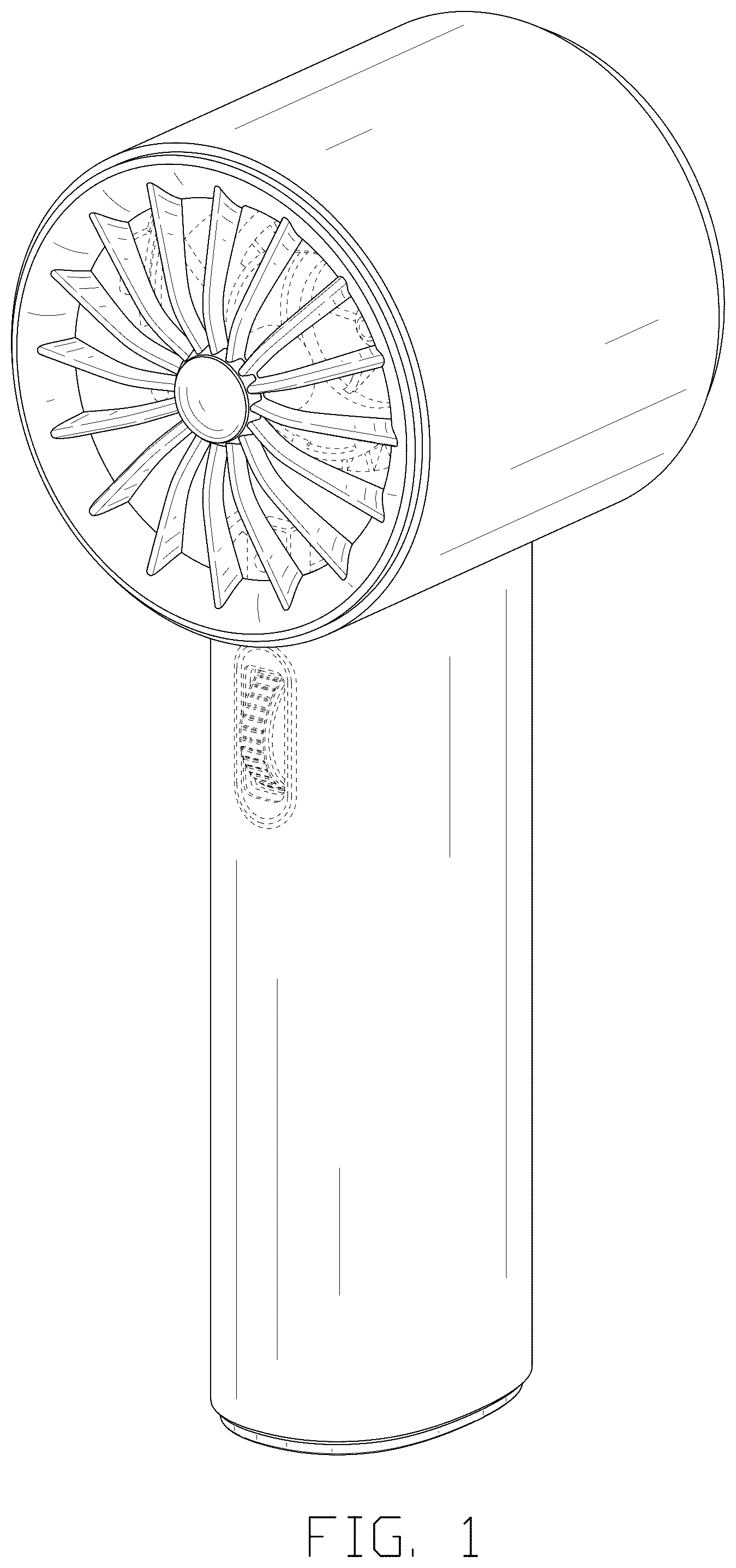 Patent USD1077190 Figure 1 – Portable fan