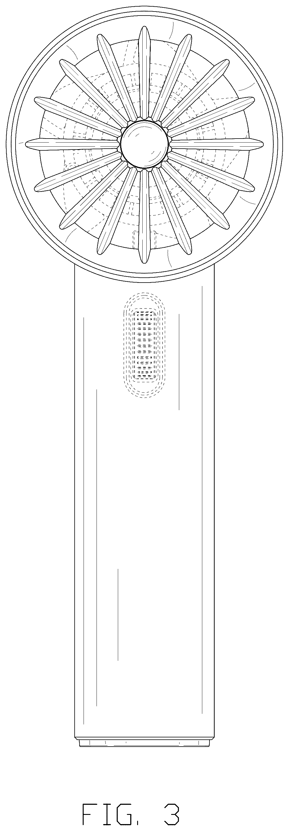 Patent USD1077190 Figure 3 – Portable fan