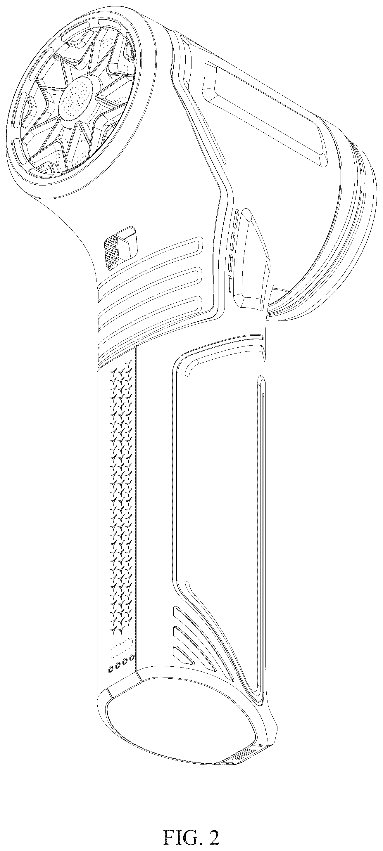 Patent USD1077194 Figure 2 – Handheld fan
