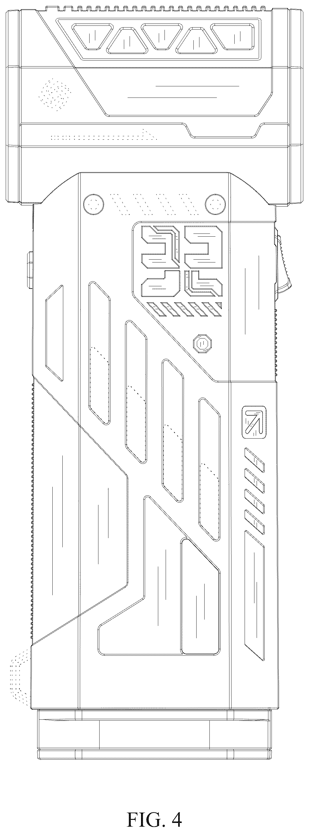 Patent USD1077195 Figure 4 – Handheld fan