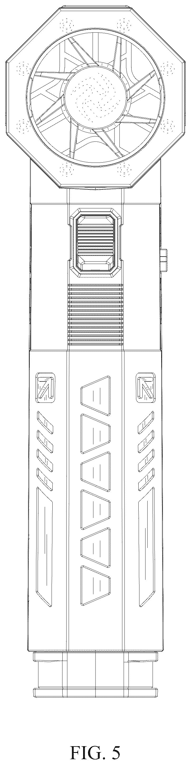 Patent USD1077195 Figure 5 – Handheld fan