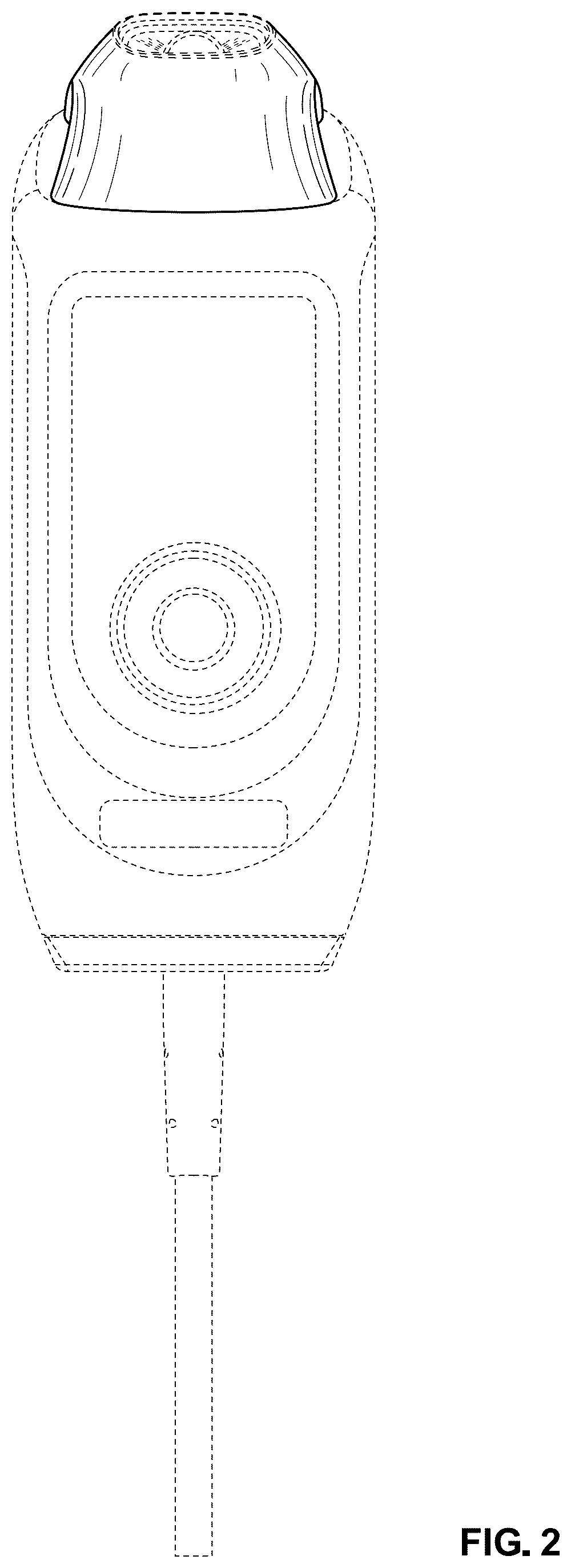 Patent USD1077199 Figure 2 – Mouthpiece for a handheld breath detector