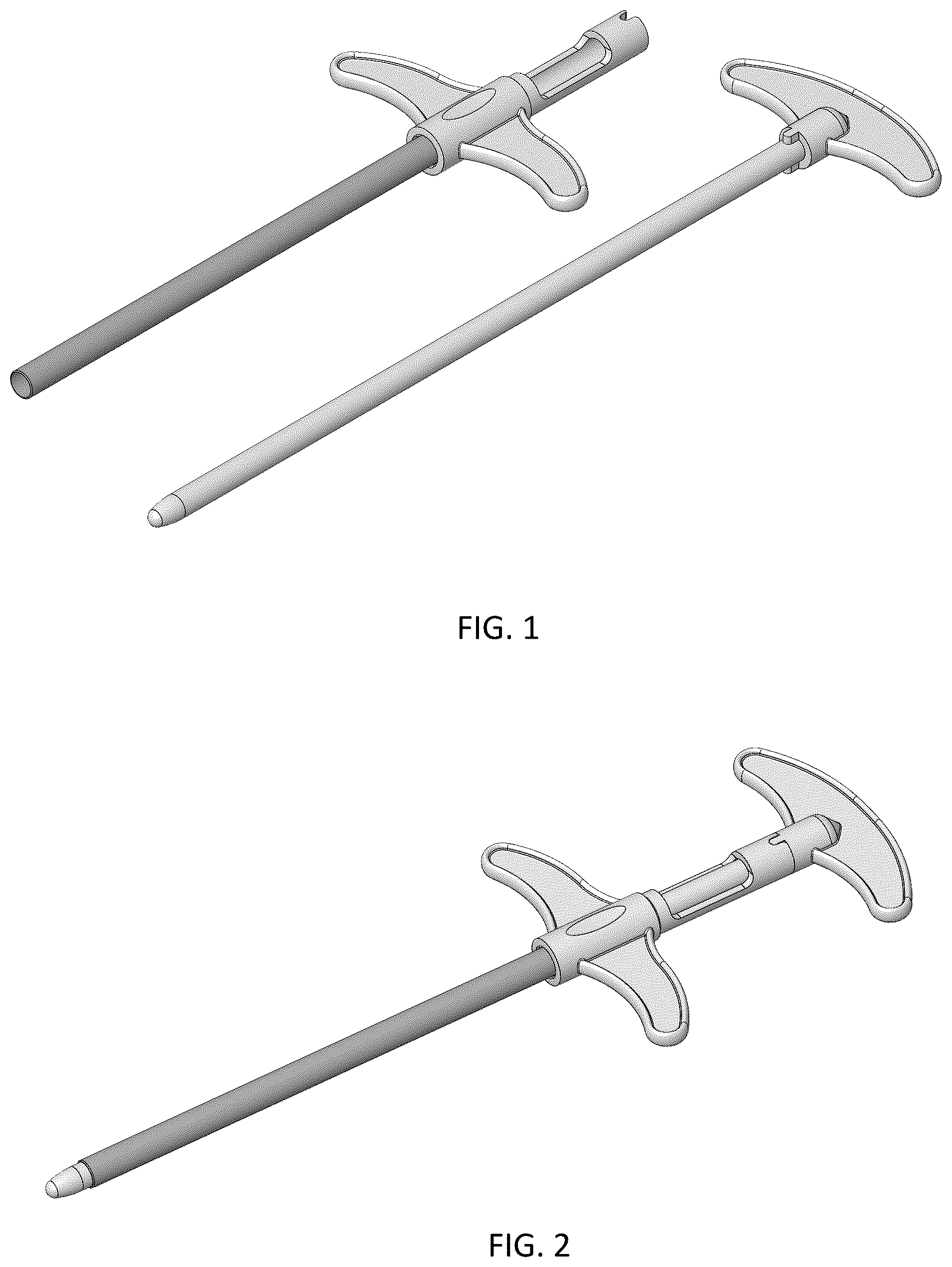 Patent USD1077223 Figure 1 – Winged atraumatic trocar for pellet insertion