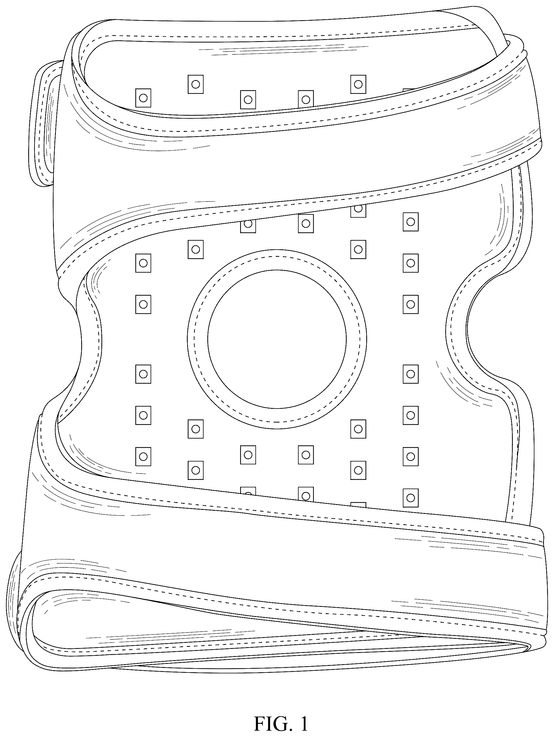 Patent USD1077256 Figure 1 – Knee phototherapy wrap