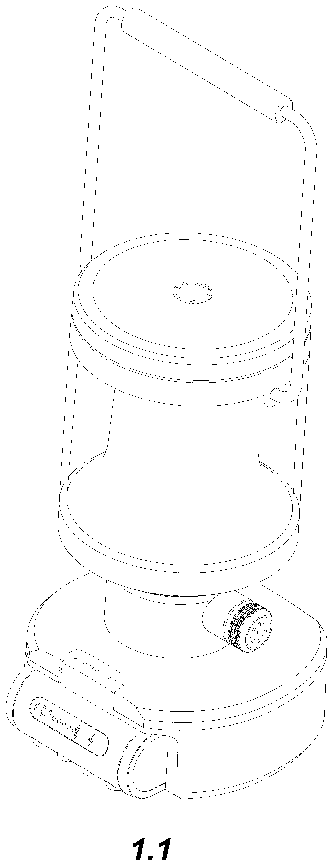 Patent USD1077306 Figure 1 – Portable lantern