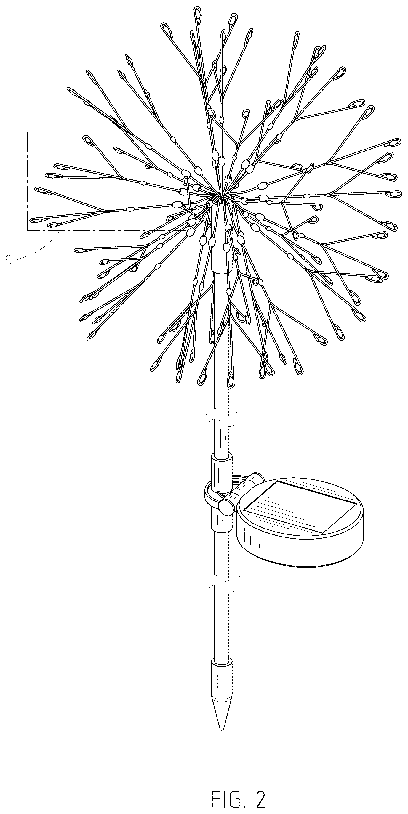 Patent USD1077310 Figure 2 – Firework lamp