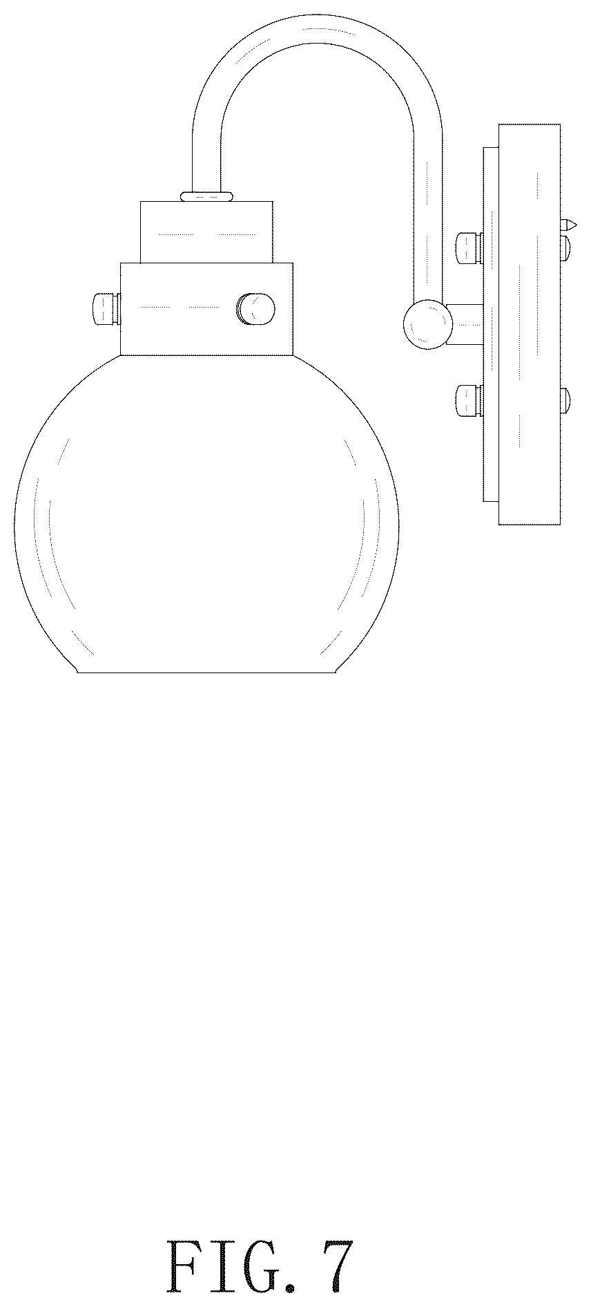 Patent USD1077320 Figure 7 – Wall lamp