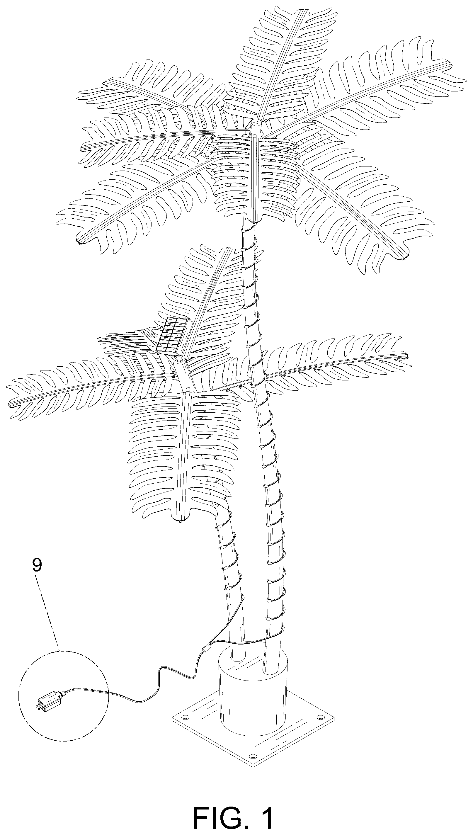 Patent USD1077335 Figure 1 – Tree lamp