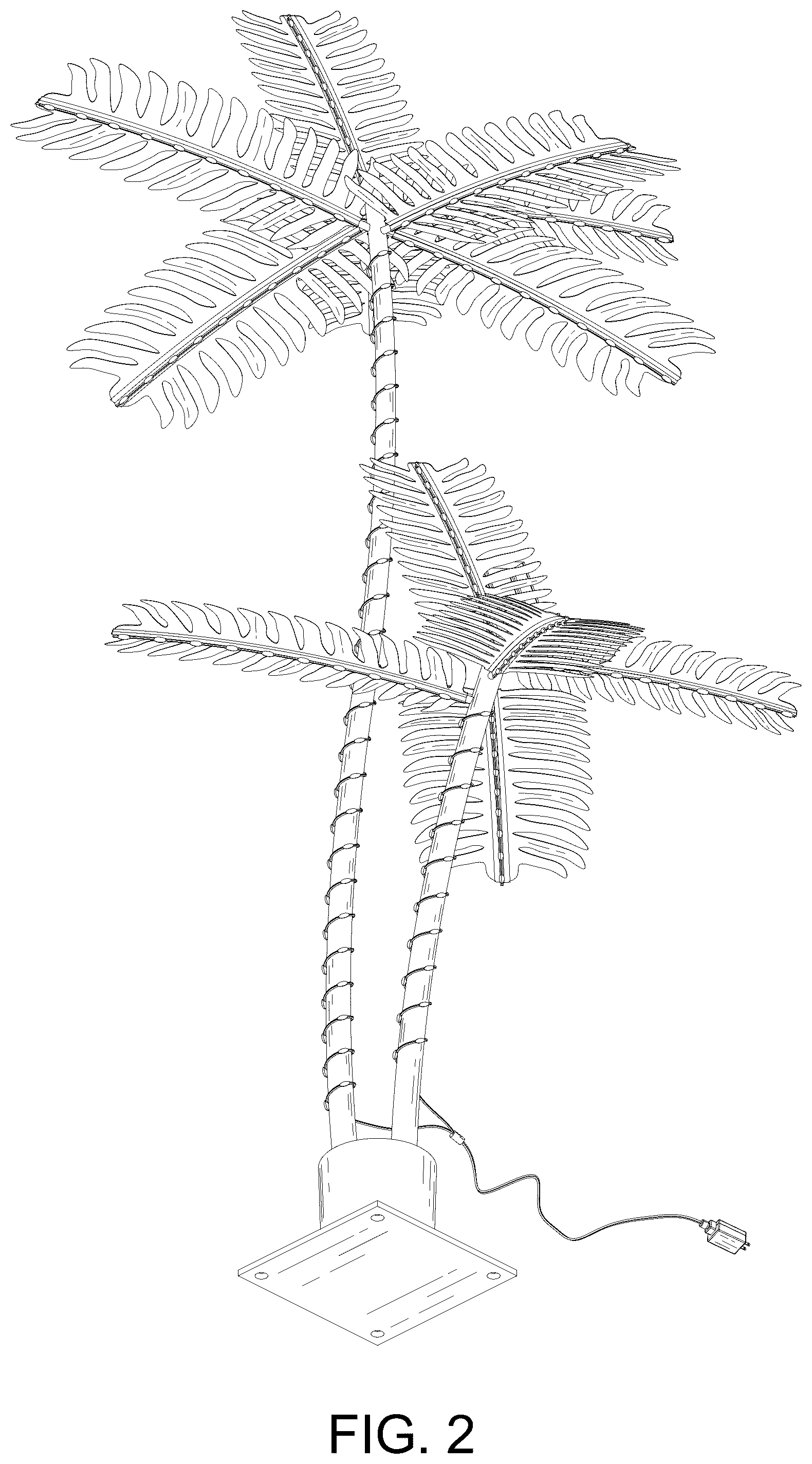 Patent USD1077335 Figure 2 – Tree lamp