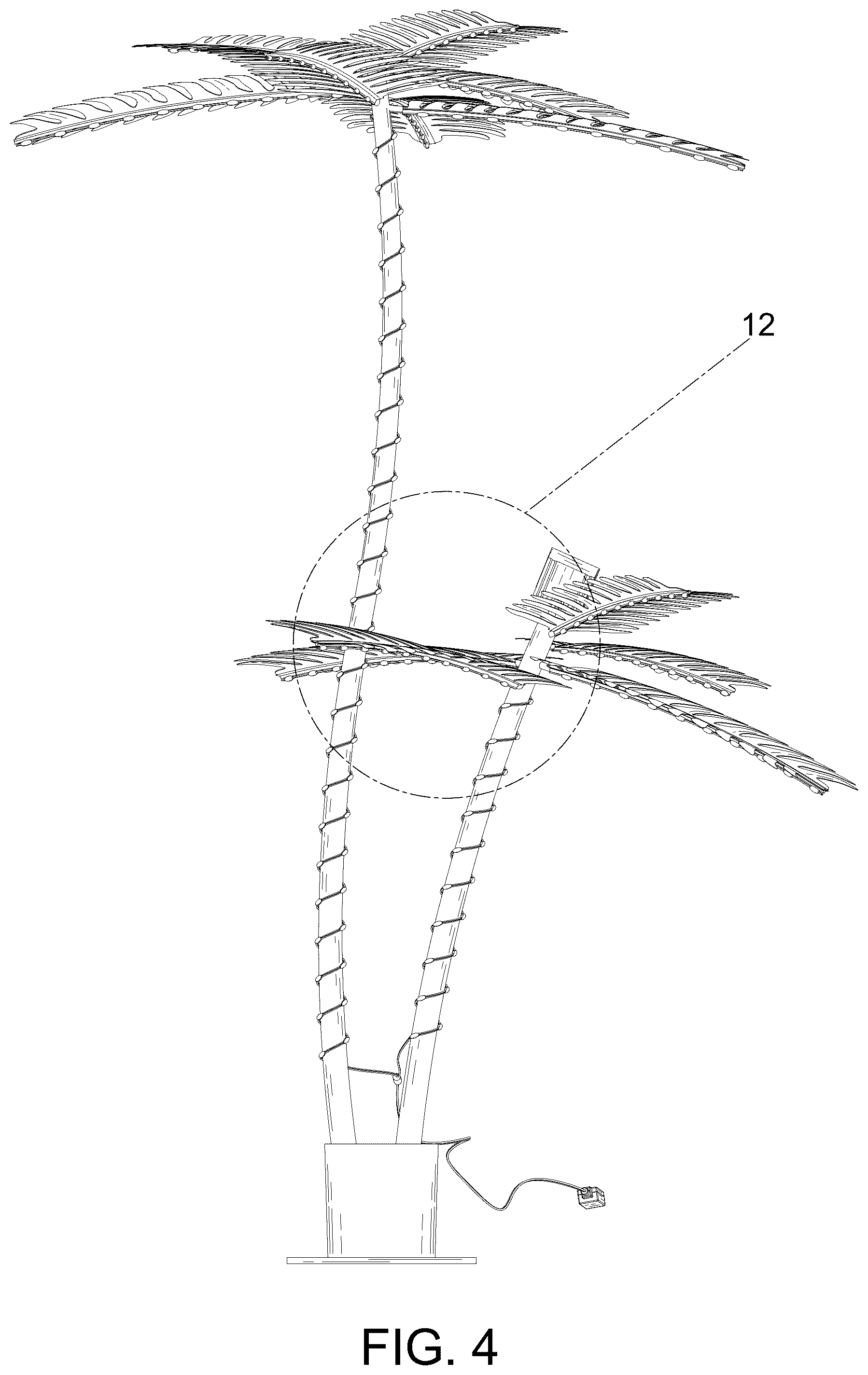 Patent USD1077335 Figure 4 – Tree lamp