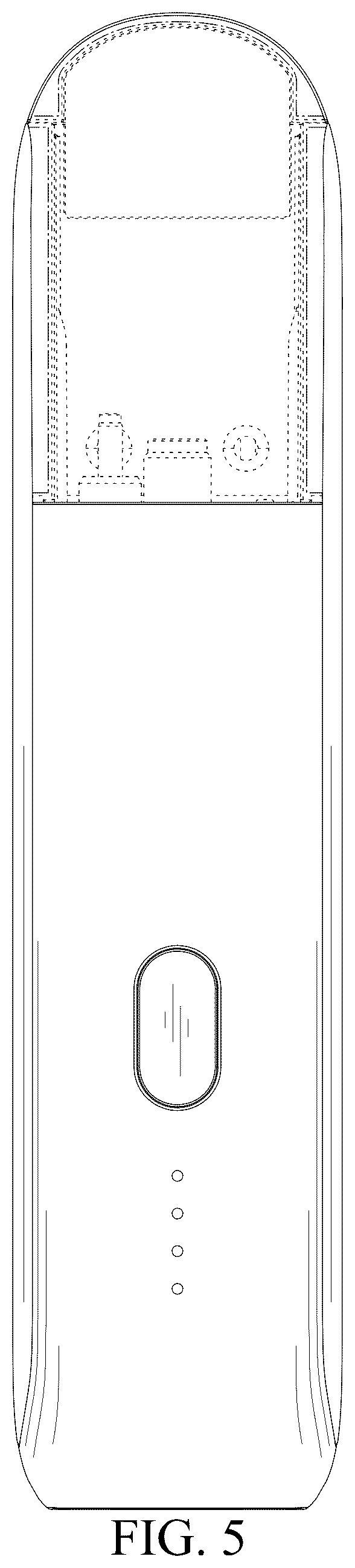 Patent USD1077345 Figure 5 – Electronic atomizing device