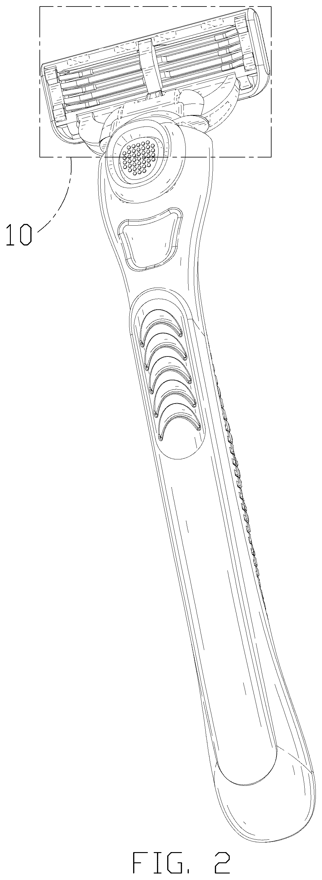 Patent USD1077355 Figure 2 – Razor