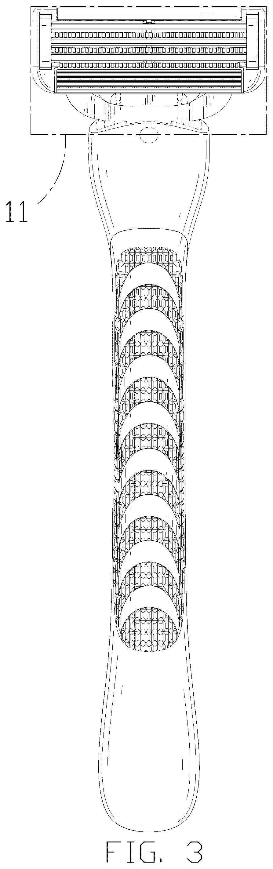 Patent USD1077355 Figure 3 – Razor