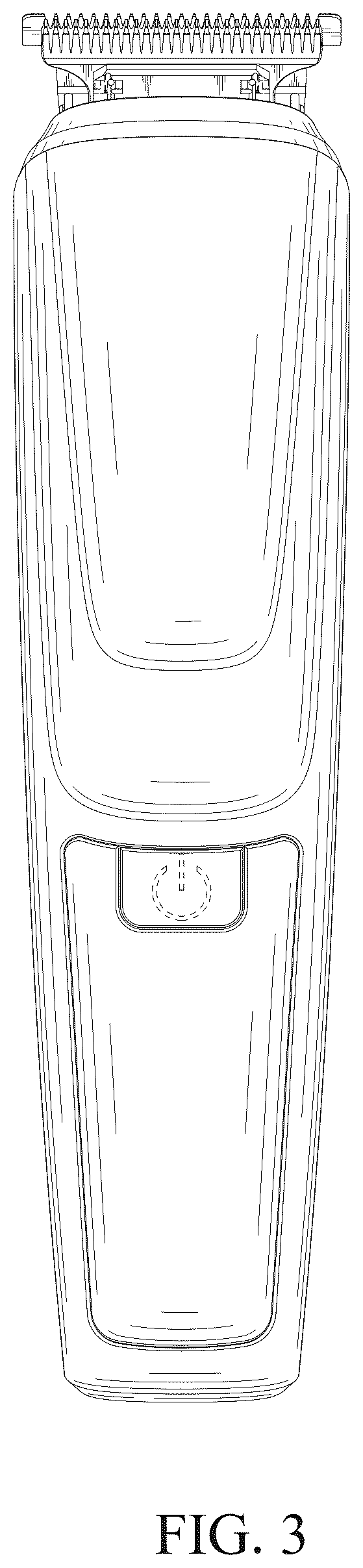 Patent USD1077357 Figure 3 – Electric hair trimmer