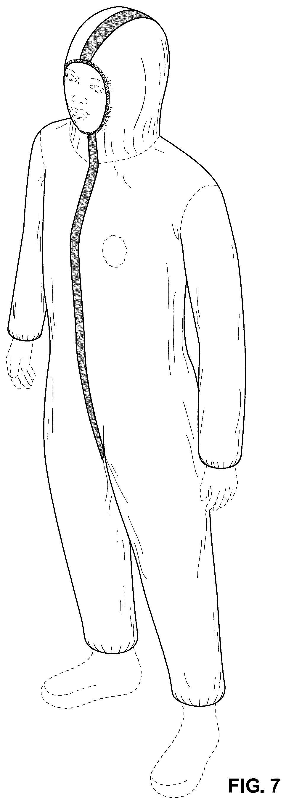 Patent USD1077361 Figure 7 – Protective garment