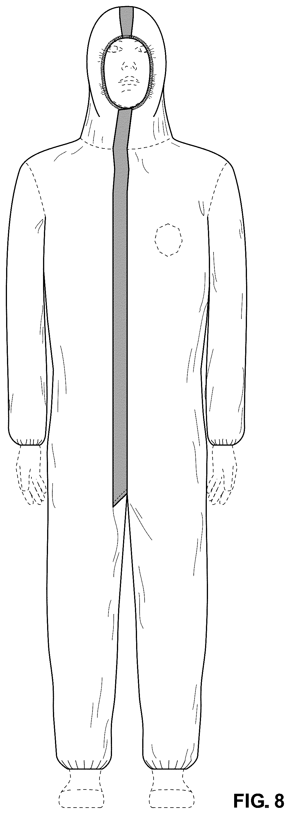 Patent USD1077361 Figure 8 – Protective garment