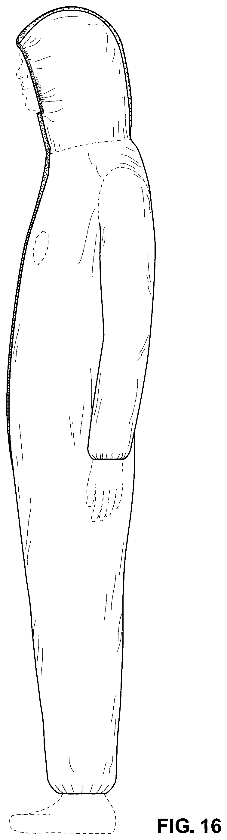 Patent USD1077361 Figure 16 – Protective garment