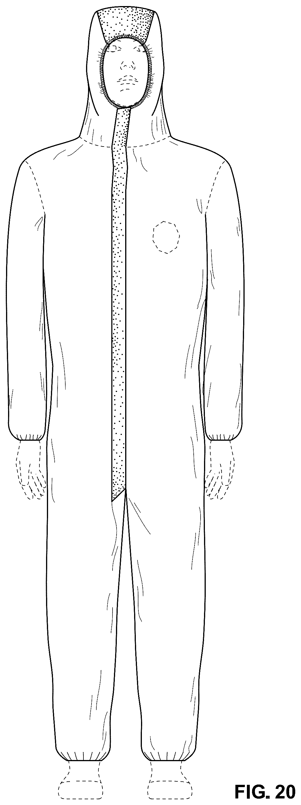 Patent USD1077361 Figure 20 – Protective garment