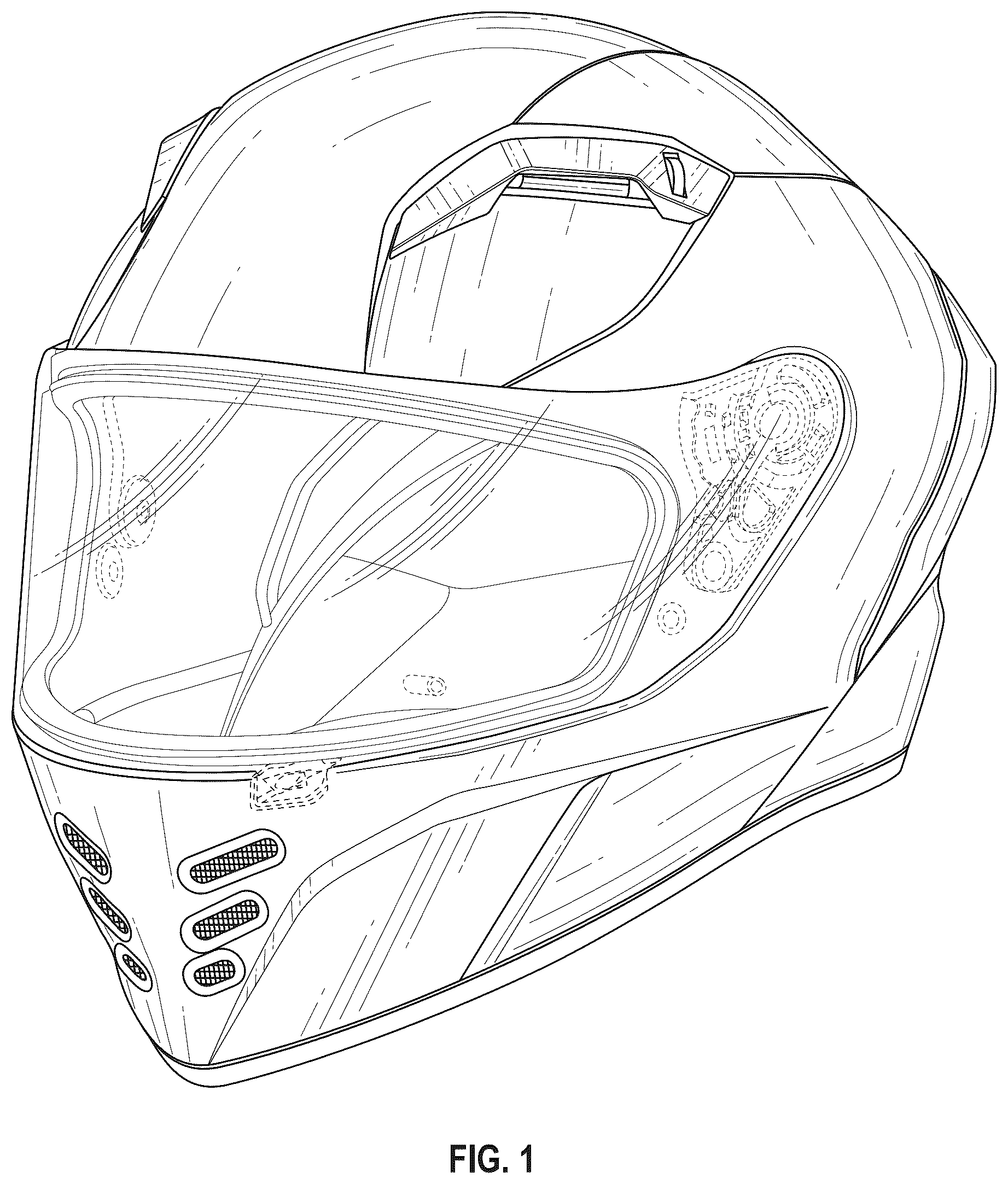 Patent USD1077364 — Helmet — Figure 1