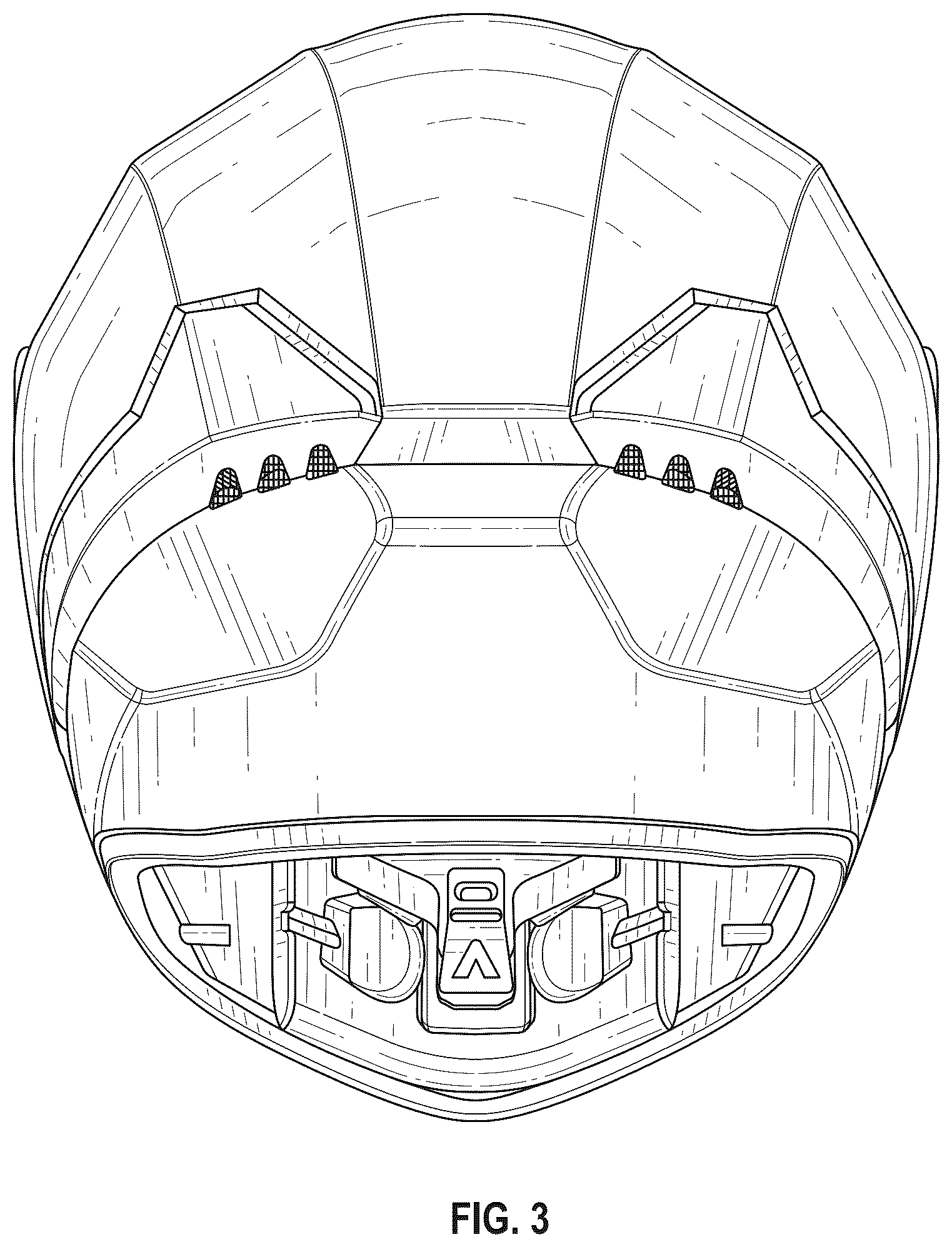 Patent USD1077364 Figure 3 – Helmet