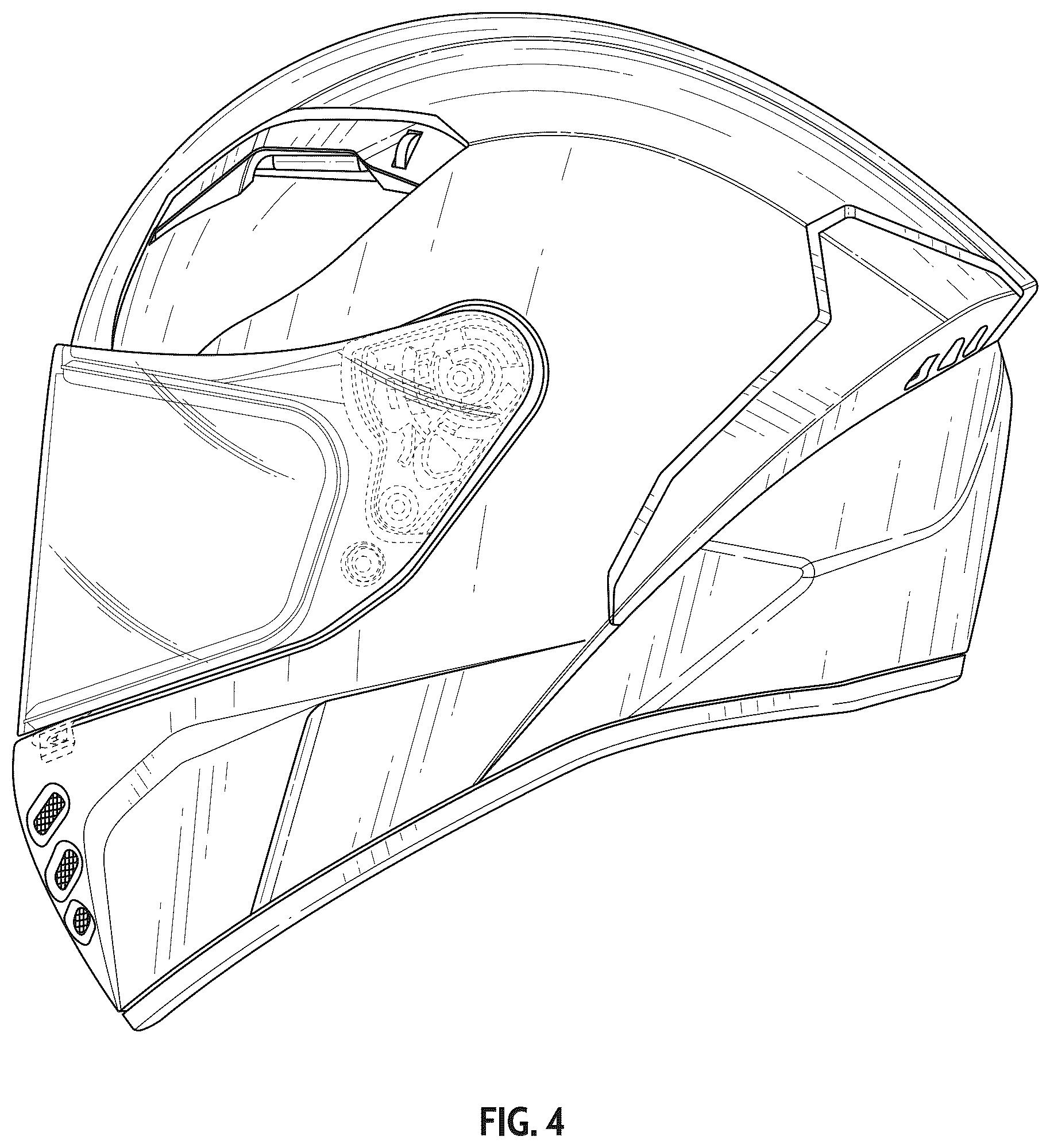 Patent USD1077364 Figure 4 – Helmet