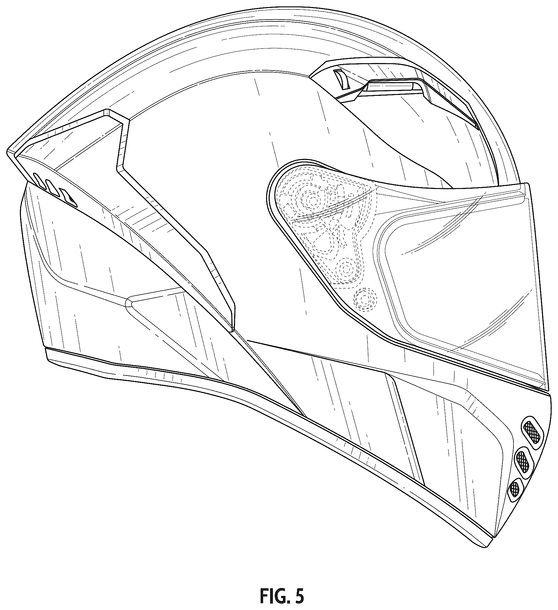 Patent USD1077364 Figure 5 – Helmet