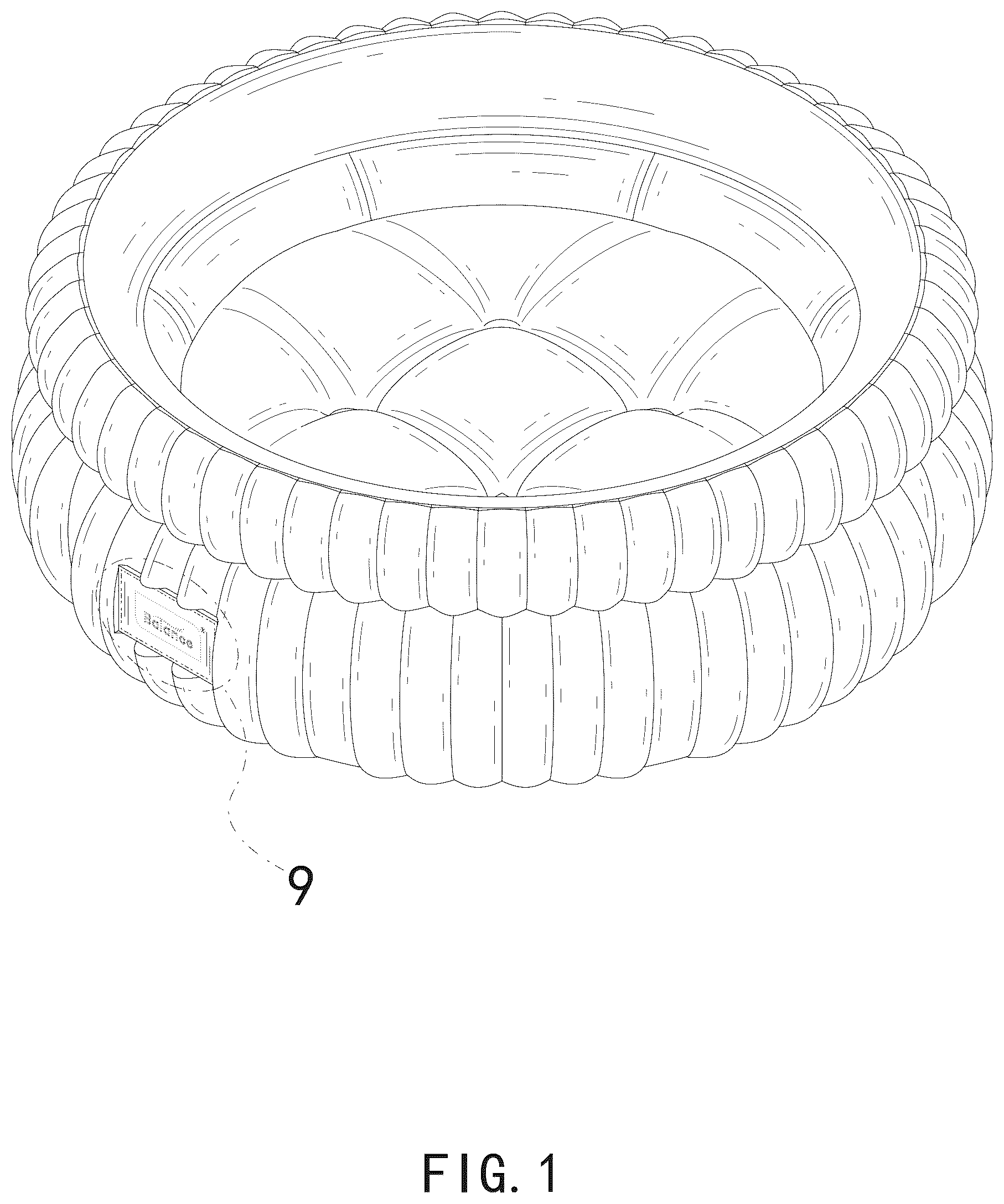 Patent USD1077366 Figure 1 – Pet bed