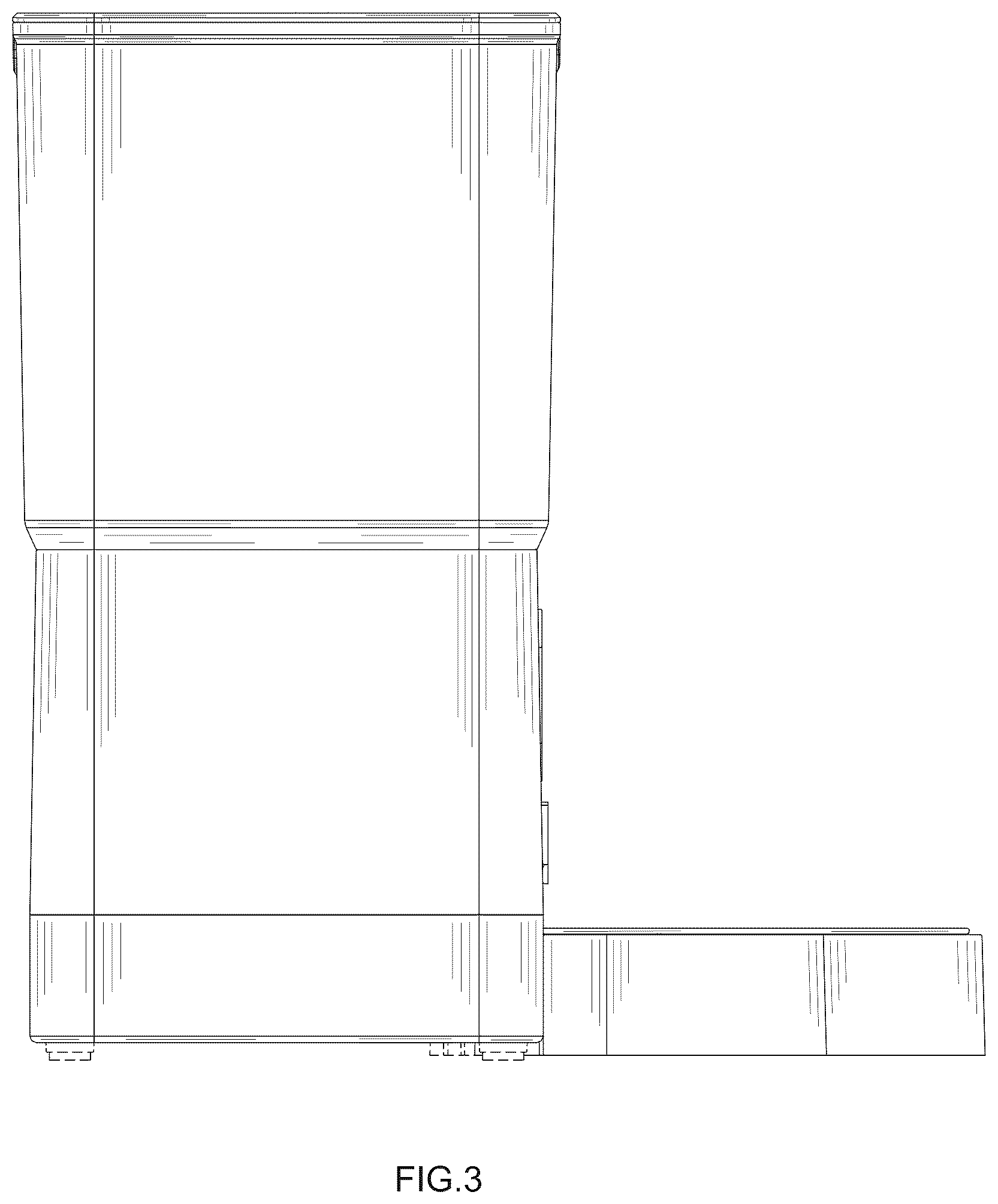 Patent USD1077367 Figure 3 – Feeding device for pets