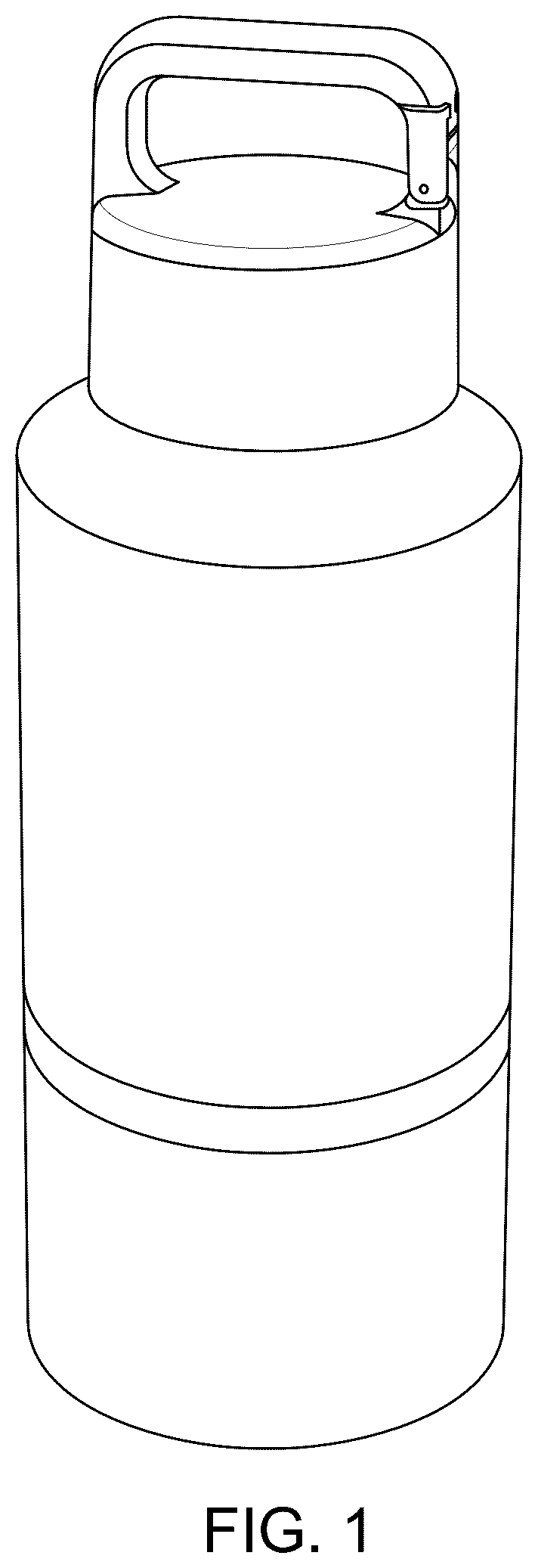 Patent USD1077370 Figure 1 – Multifunctional travel pet water bottle with a detachable bowl