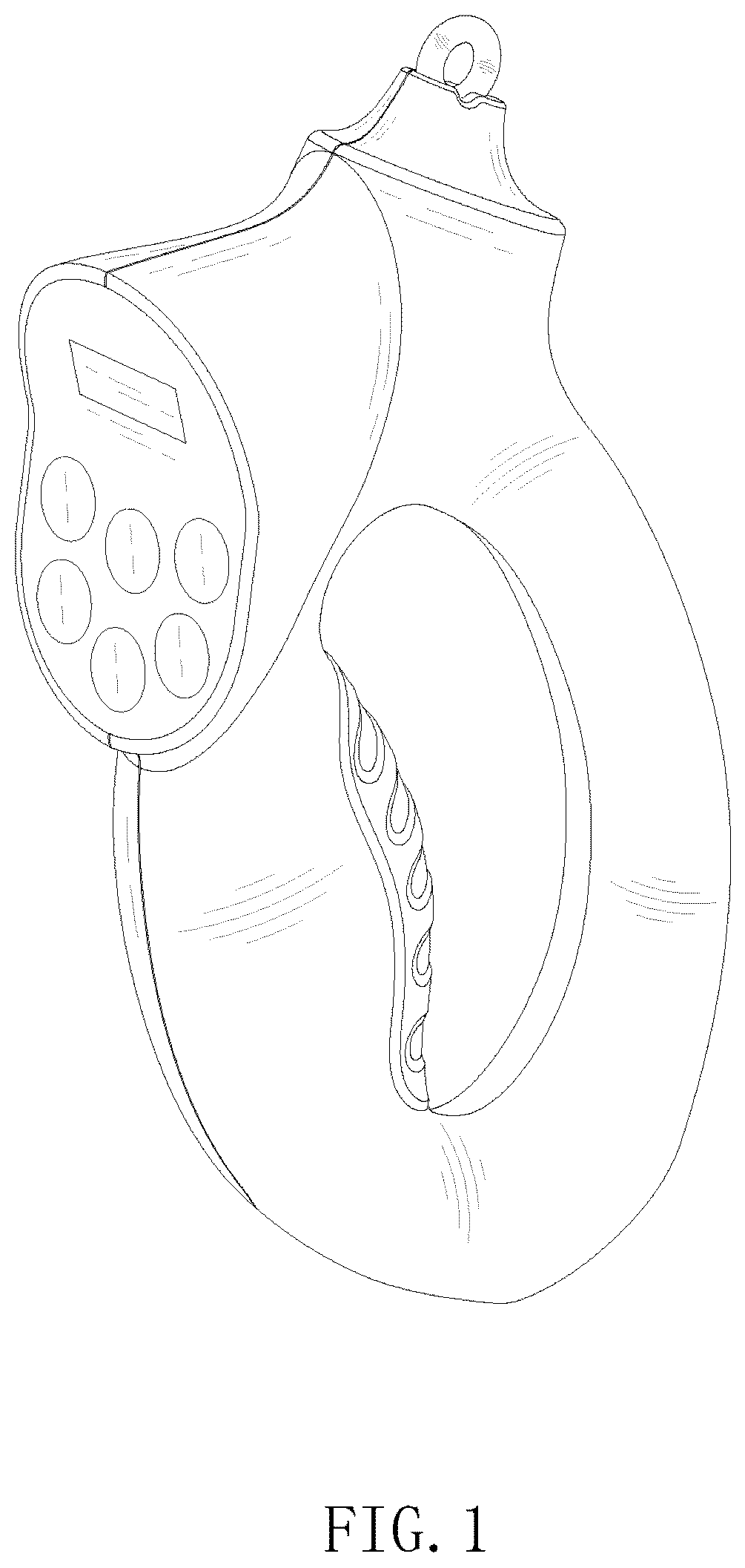 Patent USD1077374 Figure 1 – Combination leash handle and transmitter