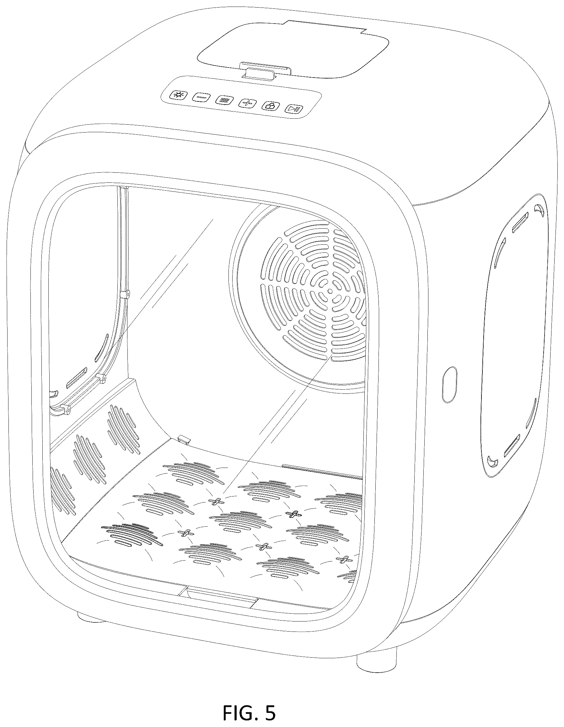 Patent USD1077375 Figure 5 – Pet dryer