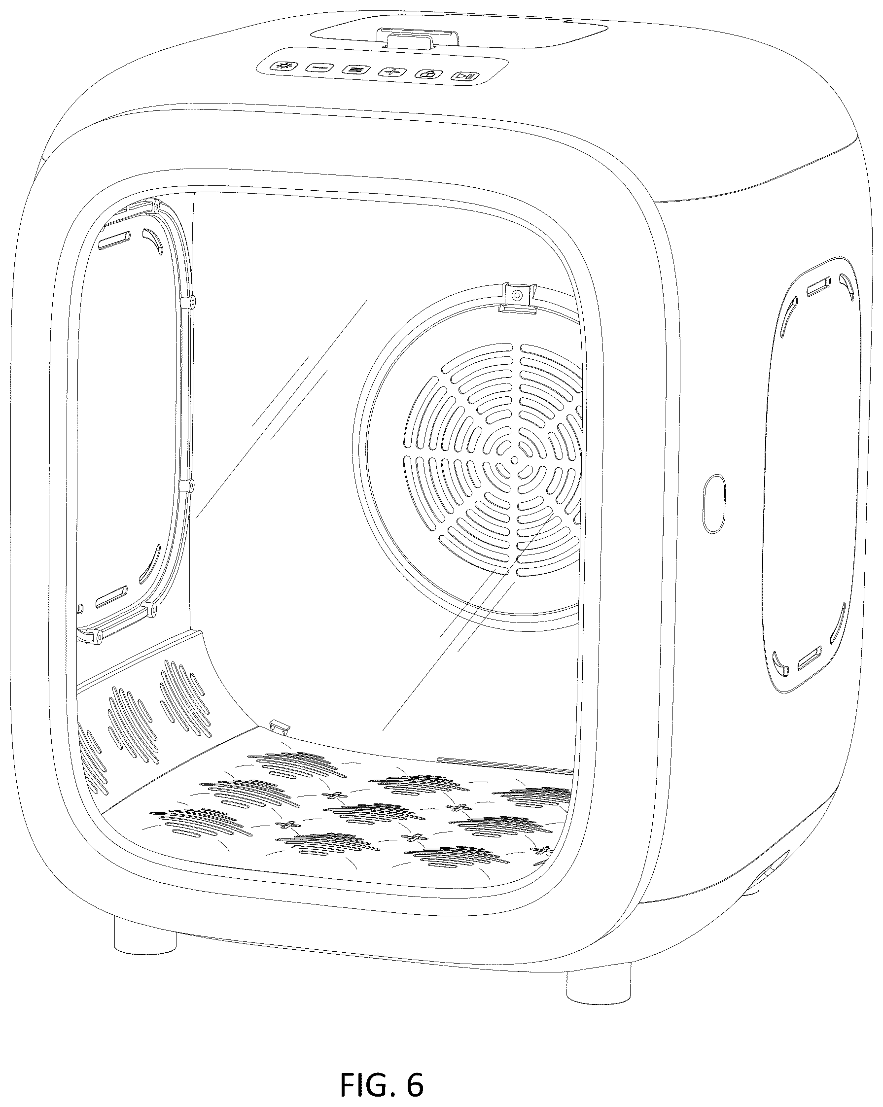 Patent USD1077375 Figure 6 – Pet dryer