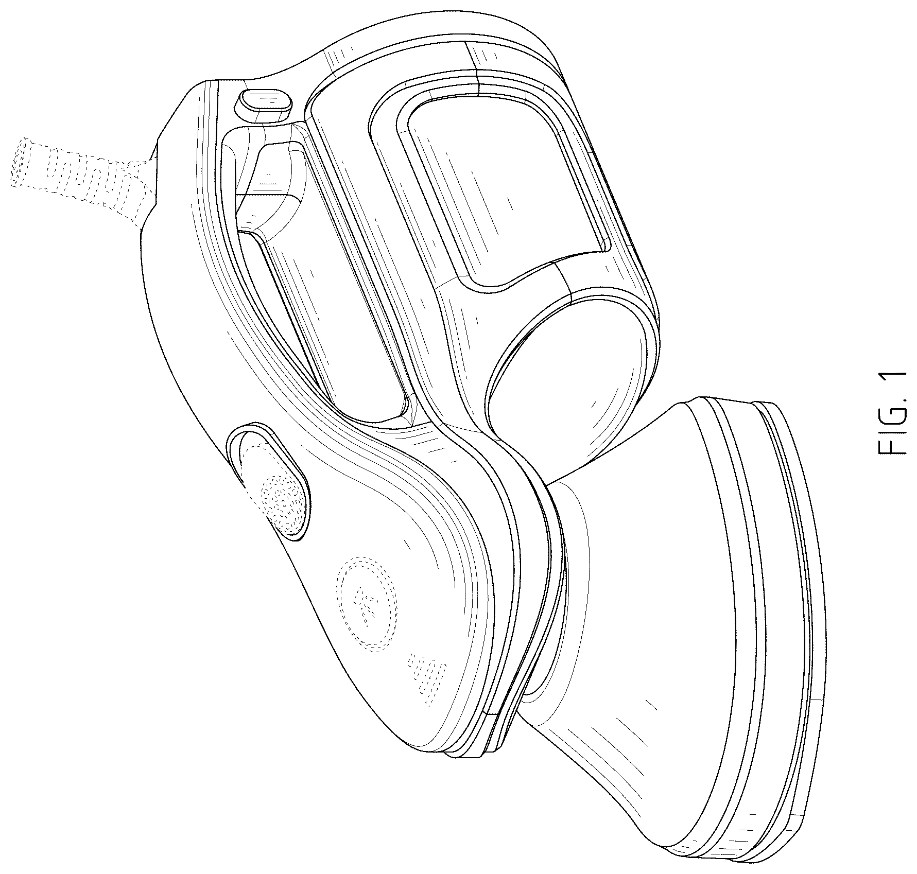 Patent USD1077383 Figure 1 – Garment steamer