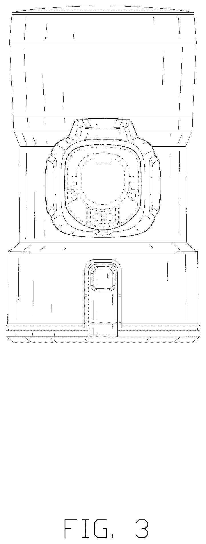 Patent USD1077385 Figure 3 – Vacuum cleaner body