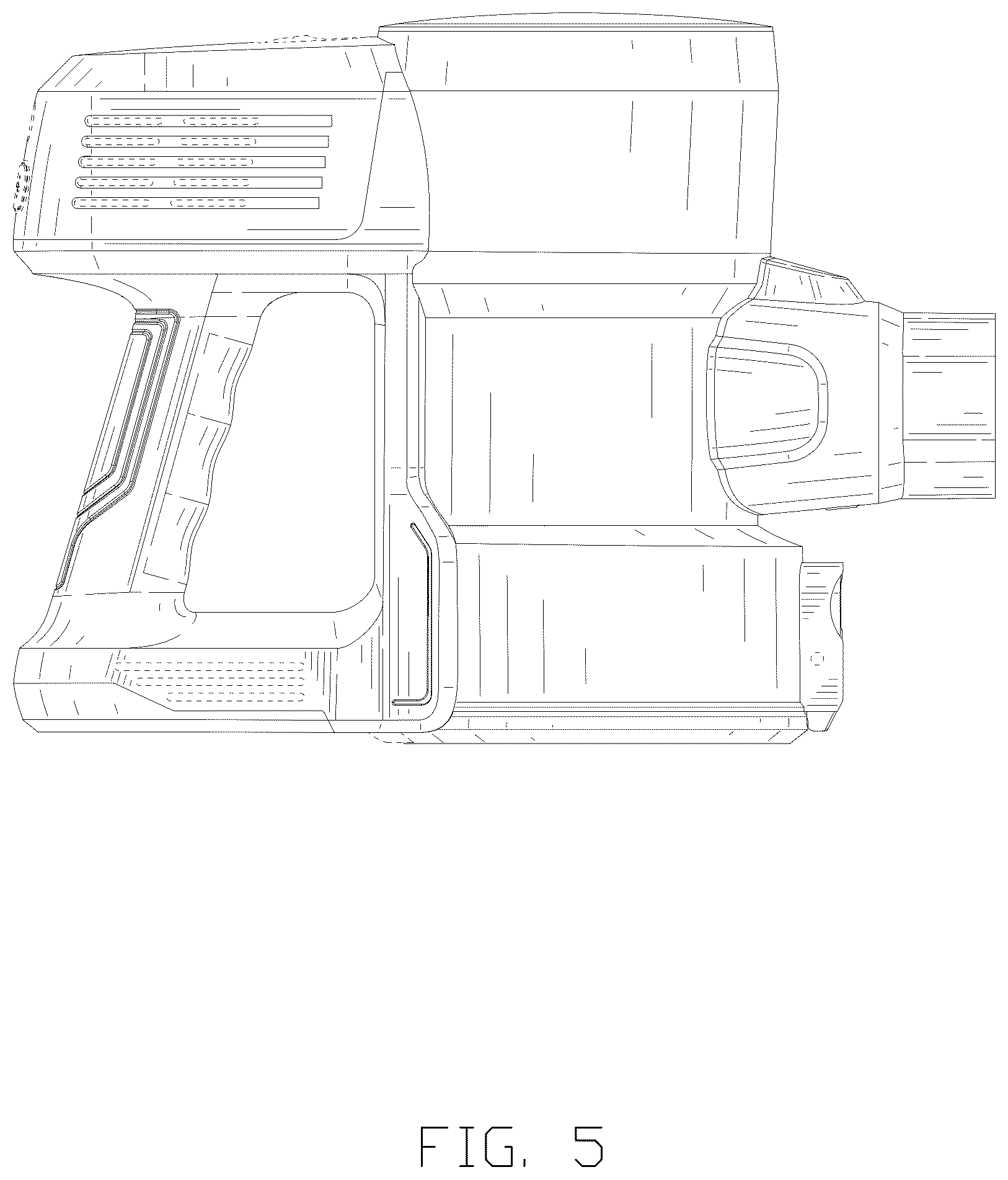 Patent USD1077385 Figure 5 – Vacuum cleaner body