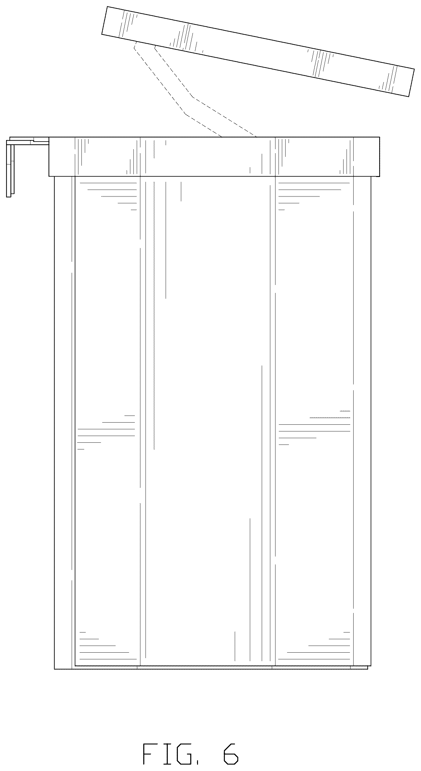 Patent USD1077403 Figure 6 – Trash can