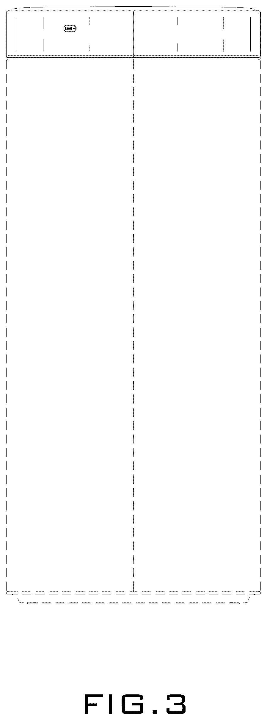 Patent USD1077408 Figure 3 – Automated trash can