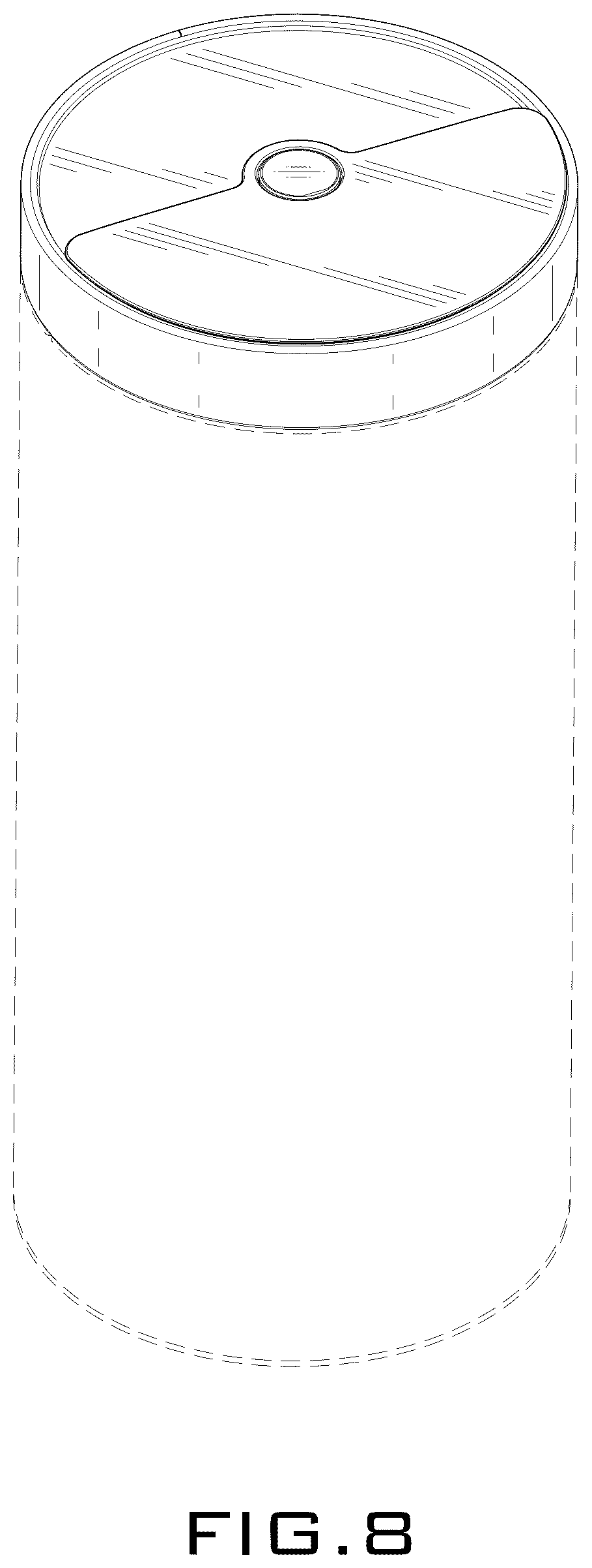 Patent USD1077408 Figure 8 – Automated trash can